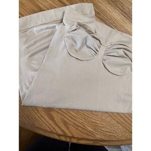 MD Womens Seamless Shapewear Tube Top Beige Nude Ruched Bust Compression Small